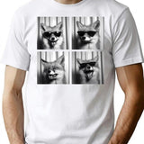 Funny Fox Photobooth Session Retro Vintage Black And White T-Shirt - White