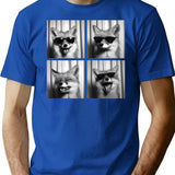 Funny Fox Photobooth Session Retro Vintage Black And White T-Shirt - Blue
