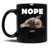 Funny French Bulldog Nope Graphic French Bulldog Lover Black Coffee Mug, Gift Coffee Mug