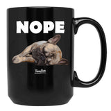 Funny French Bulldog Nope Graphic French Bulldog Lover Black Coffee Mug, Gift Coffee Mug - Black