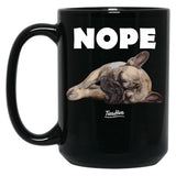 Funny French Bulldog Nope Graphic French Bulldog Lover Black Coffee Mug, Gift Coffee Mug