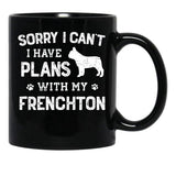 Funny Frenchton Humor Black Coffee Mug, Gift Coffee Mug - Black
