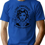 Funny Fruitcake Christmas Quote With Retro Woman T-Shirt - Blue