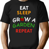 Funny Game Eat Sleep Grow A Garden Repeat Gamer Design T-Shirt - Black