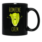 Funny Gardening Pun Romaine Black Coffee Mug, Gift Coffee Mug - Black