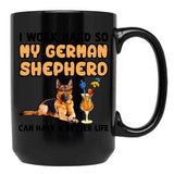 Funny German Shepherd Tshirt German Shepherd Lover Design I Work Hard So My German Shepherd Can Have A Better Life Black Coffee Mug, Gift Coffee Mug - Black