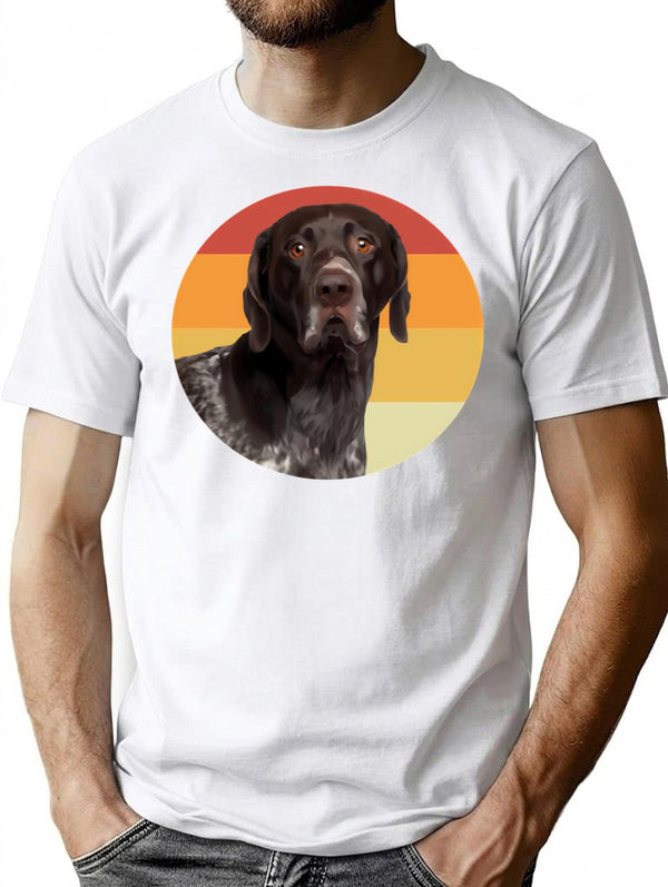 Funny German Shorthaired Pointer Dog Vintage Retro Face T-Shirt - White