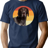 Funny German Shorthaired Pointer Dog Vintage Retro Face T-Shirt - Navy