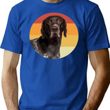 Funny German Shorthaired Pointer Dog Vintage Retro Face T-Shirt - Blue