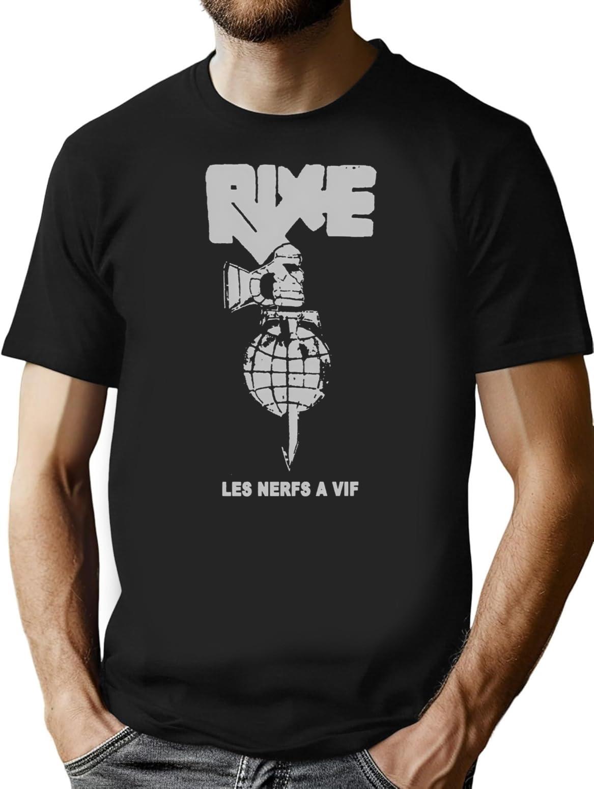 Funny Gift For Rixe Les Nerfs A Vif Punk Retro Vintage T-Shirt - Black