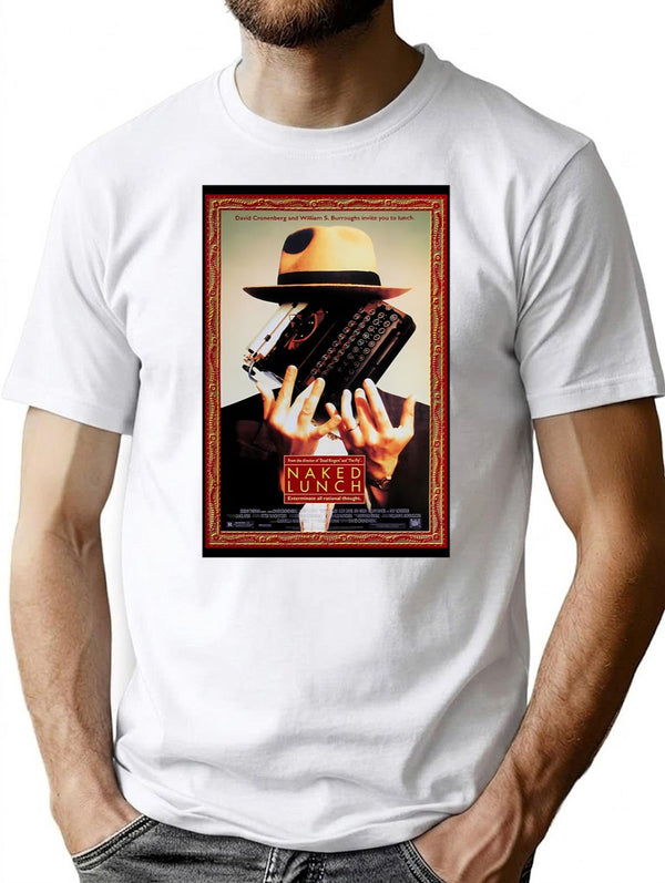 Funny Gifts Beautiful Model Naked Lunch Poster Vintage Photograp T-Shirt - White