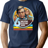 Funny Gifts Boy Girl Six Million Dollar Man Retro Vintage T-Shirt - Navy