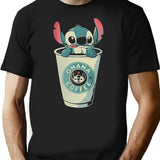 Funny Gifts Long Sleeve Ohana Coffee Vintage Photograp T-Shirt - Black
