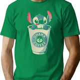 Funny Gifts Long Sleeve Ohana Coffee Vintage Photograp T-Shirt - Green