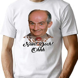Funny Gifts Nein Doch Ohh Long Sleeve Louis De Funes Special Present Vintage Retro T-Shirt - White