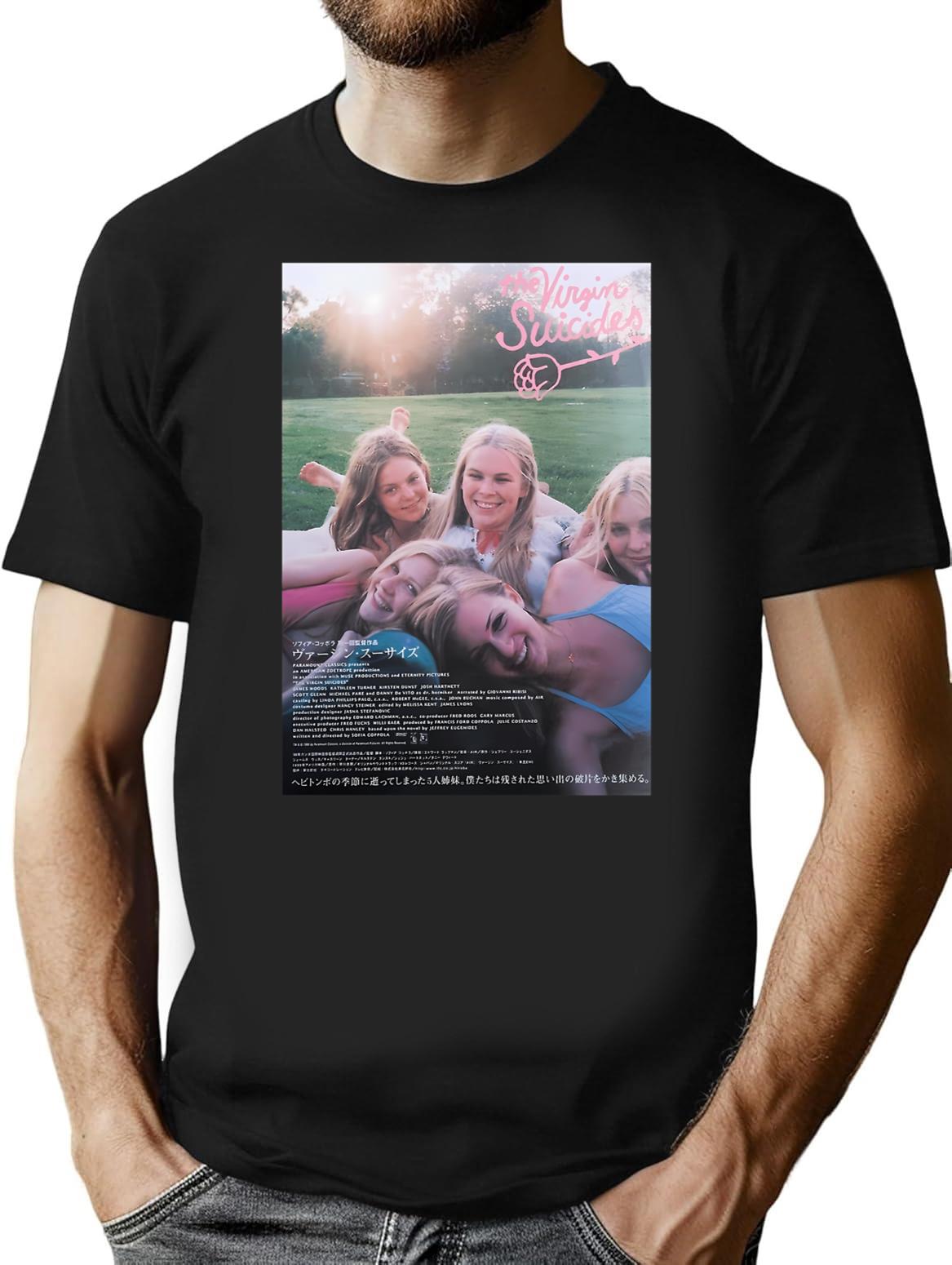 Funny Gifts The Virgin Suicides Retro Wave T-Shirt - Black