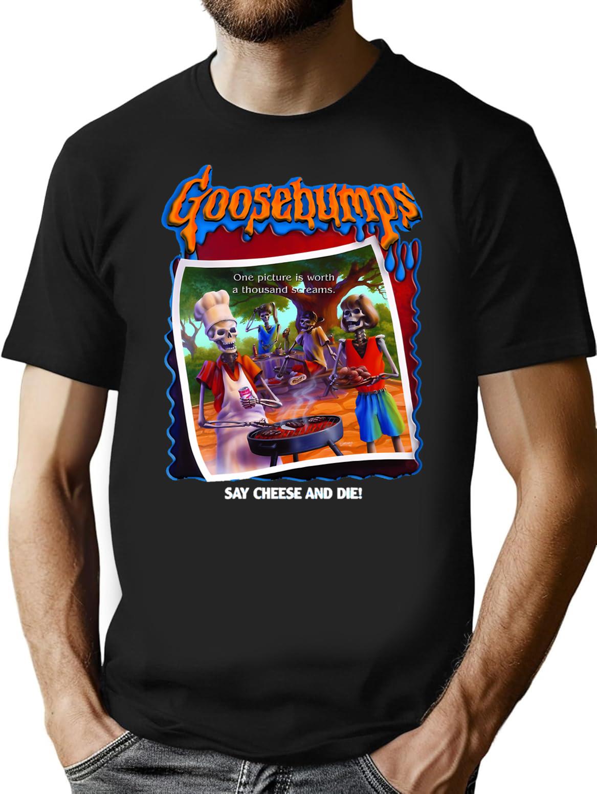 Funny Goosebumps Say Cheese Girl Who Loves T-Shirt - Black