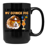 Funny Guinea Pig Tshirt Guinea Pig Lover Design I Work Hard So My Guinea Pig Can Have A Better Life Black Coffee Mug, Gift Coffee Mug - Black