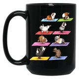 Funny Guinea Pig Yoga Position Workout Pet Animal Lover Black Coffee Mug, Gift Coffee Mug