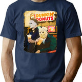 Funny Halloween Dunkinn Donut Horror Movie Michael And Jason T-Shirt - Navy