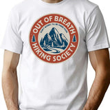Funny Hiking Lovers - Out Of Breath Hiking Society - Outdoor Adventure T-Shirt - White