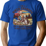 Funny I'm A Biker Grandpa Like A Normal Grandpa But Cooler T-Shirt - Blue
