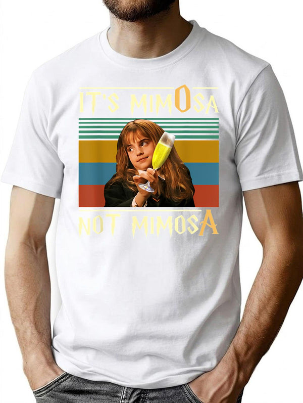Funny It's Mimosa Not Mimosa Halloween Vintage T-Shirt - White