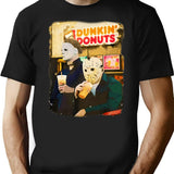 Funny Jason Voorhees Halloween Horror Myers Drinking Coffee Movie Michael - Halloween Movie T-Shirt - Black