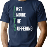 Funny Jets - Just Endure The Suffering New York Football Funny Gag Gift T-Shirt - Navy