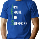 Funny Jets - Just Endure The Suffering New York Football Funny Gag Gift T-Shirt - Blue