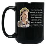 Funny Joe Dirt Fireworks Black Coffee Mug