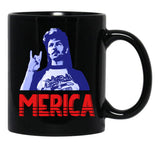 Funny Joe Dirt Merica Gift 4Th Of July Black Coffee Mug - Black