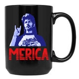 Funny Joe Dirt Merica Gift 4Th Of July Black Coffee Mug - Black
