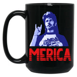 Funny Joe Dirt Merica Gift 4Th Of July Black Coffee Mug
