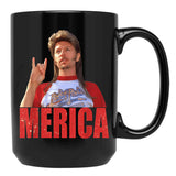 Funny Joe Dirts 4Th Of July Merica Gift Men Women Black Coffee Mug - Black