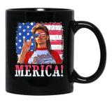 Funny Joe_Dirt'S Merica 4Th Of July American Flag Black Coffee Mug - Black