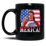 Funny Joe_Dirt'S Merica 4Th Of July American Flag Black Coffee Mug