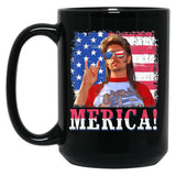 Funny Joe_Dirt'S Merica 4Th Of July American Flag Black Coffee Mug