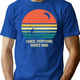 Funny Kiteboarding Cancel Everything There's Wind T-Shirt - Blue