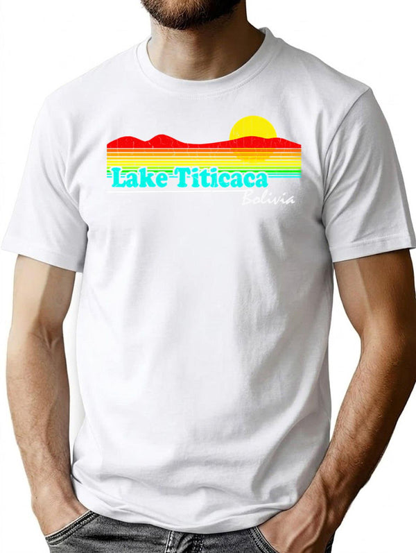 Funny Lake Titicaca Bolivia (vintage Distressed) T-Shirt - White