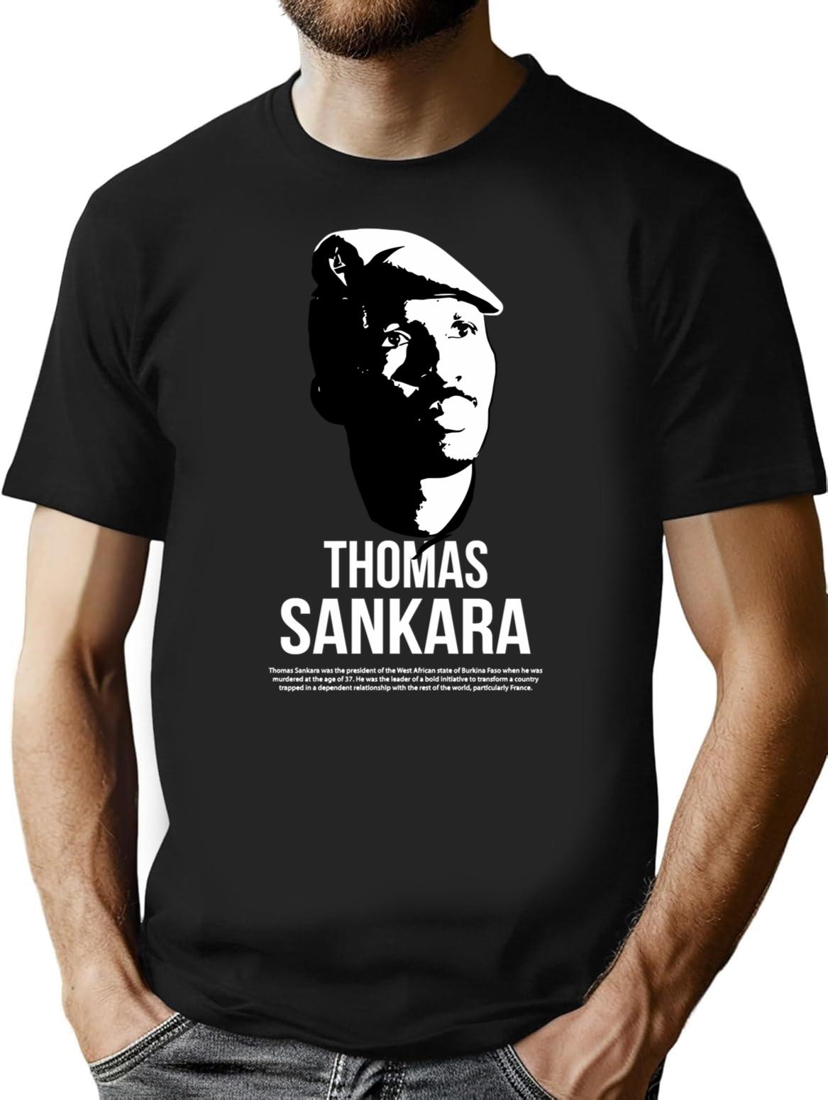 Funny Life Thomas Sankara Vintage Style Art T-Shirt - Black
