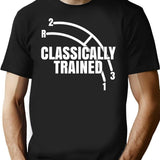 Funny Manual Column Shift Three Speed Transmission 3 Pedals T-Shirt - Black