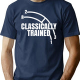 Funny Manual Column Shift Three Speed Transmission 3 Pedals T-Shirt - Navy