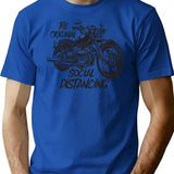 Funny Motorcycle Original Distancing T-shirt - Sarcastic Humor Graphic Tee - Blue