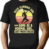 Funny Mountain Climber Rock Climbing Girl T-Shirt - Black