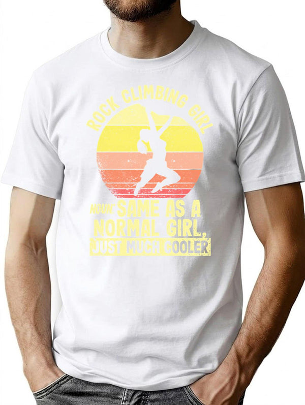 Funny Mountain Climber Rock Climbing Girl T-Shirt - White