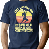 Funny Mountain Climber Rock Climbing Girl T-Shirt - Navy