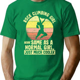 Funny Mountain Climber Rock Climbing Girl T-Shirt - Green