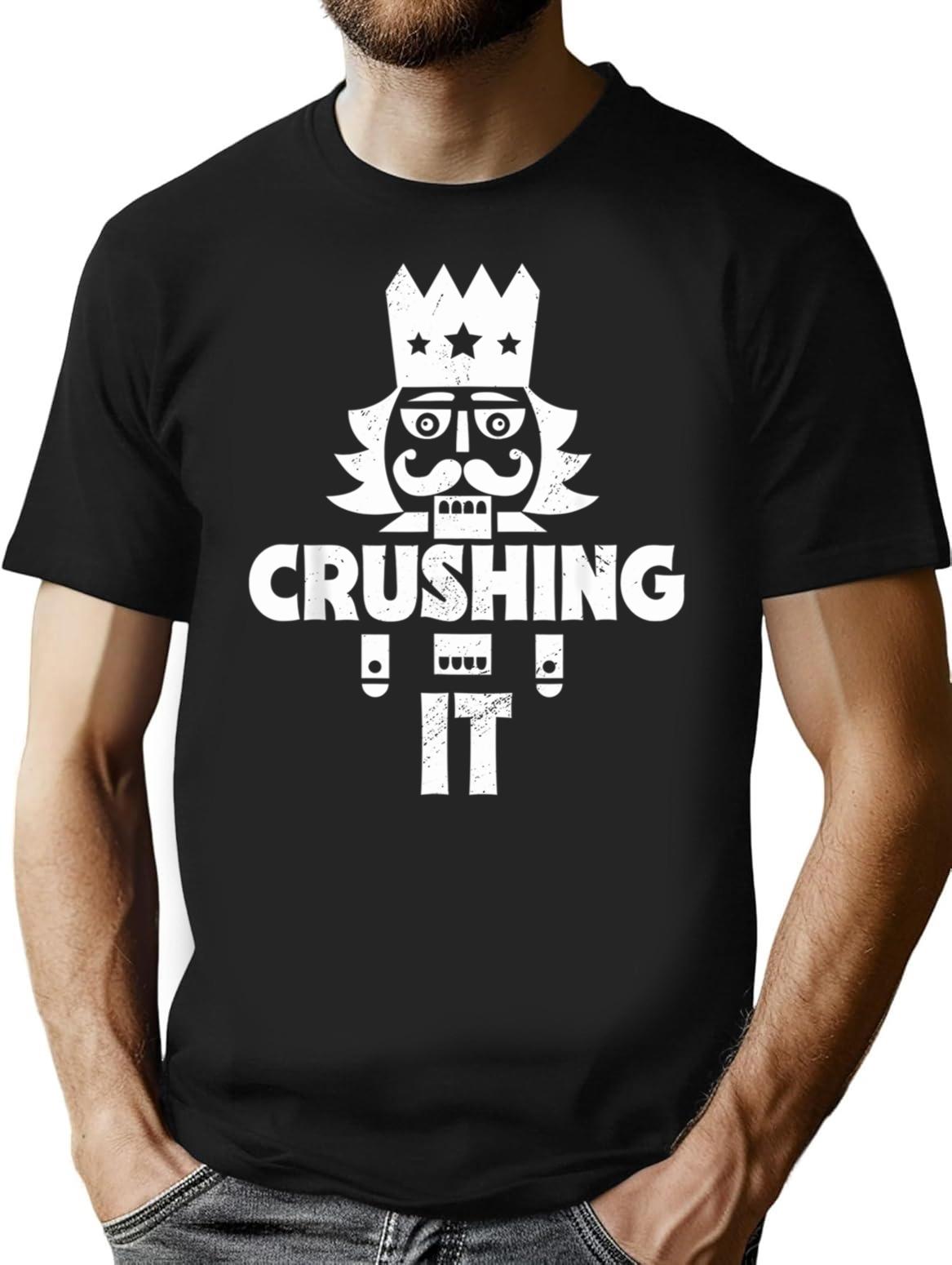 Funny Nutcracker Vintage Christmas Nutcracker Crushing It T-shirt - Black