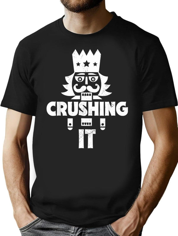 Funny Nutcracker Vintage Christmas Nutcracker Crushing It T-shirt - Black